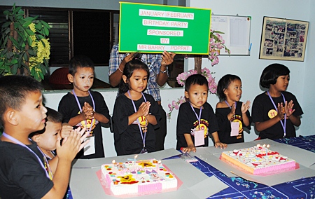 Youngsters celebrate their birthday thanks to a generous donation from Barry Poppat and friends.